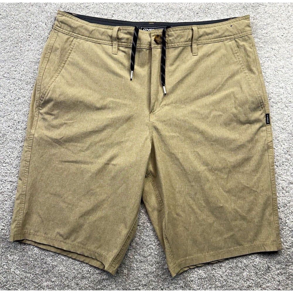 O'Neill Hybrid Shorts Men 34 Tan Beige Boardshorts Hyperdry Cargo Surf Walk